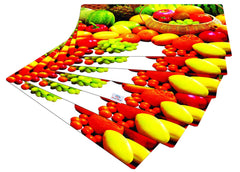 Heart Home Multiuses Fruit Print PVC Table Placemat for Kitchen, Dining Table Set of 6 (Multicolour) 52HH4056