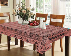 Kuber Industries Circle Design Cotton 6 Seater Dining Table Cover (Brown, CTKTC32649)(Round, pack of 1)