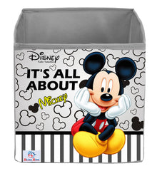 Heart Home Non-Woven Mickey Print Flodable Storage Box/Wardrobe Organizer For Home Decor (Grey) 54HH4238.