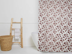 Kuber Industries Floral Design PVC Shower Curtain with Hooks - 54"x84", Brown
