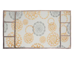 Heart Home Rangoli Printed PVC Fridge Top Cover With 6 Utility Side Pockets (White)