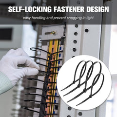 Kuber Industries 150 MM Self Locking Cable Ties|Heavy Duty Nylon Zip Ties|Wire With 49 Pounds Tensile Strength|Pack Of 100 (Black)