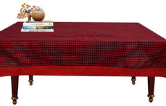 Kuber Industries 100% Cotton 4 Seater Centre Table Cover for Living Room | Teapoy Teepai Cover Cloth for Glass Table | Designer Study Table Cloth Aesthetic & Dastarkhwan for Dining Table (Maroon)