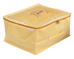Heart Home Doli Printed Non-woven Foldable Underbed/Storage Bag/Wardrobe Organizer (Gold) 54HH4294.