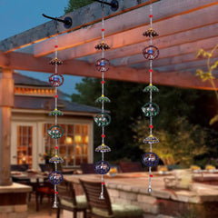 Kuber Industries Umbrella Shape Door Hanging Windchimes Pairs |3 Paper Mache & 3 Elephants for Home Decoration (Multicolor)