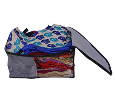 Heart Home Non-Woven Lining Print Foldable Blouse Cover|Clothes Organizer For Home & Traveling With Front Window Extra Large Pack of 9 (Gray)