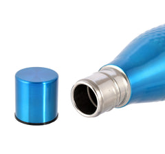 Kuber Industries Hammered Design Stainless Steel Water Bottle, 1000 ML- Pack of 2 (Blue)-HS42KUBMART25187