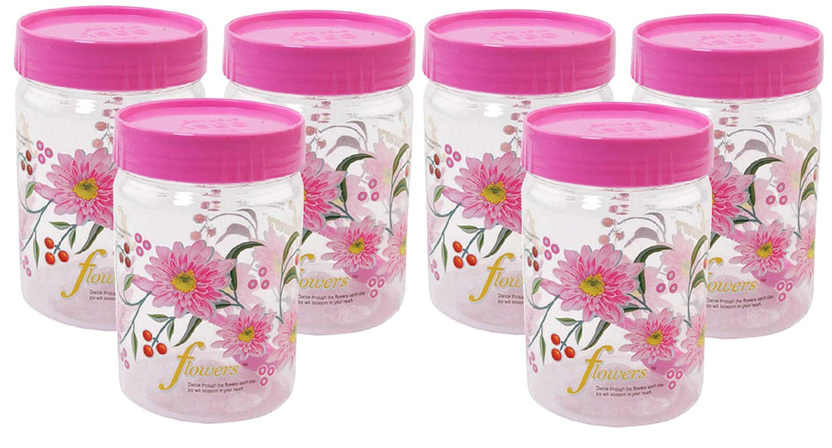 Kuber Industries 6 Piece Plastic Container Set, 500ml,Pink, Standard (CTKTC0101)
