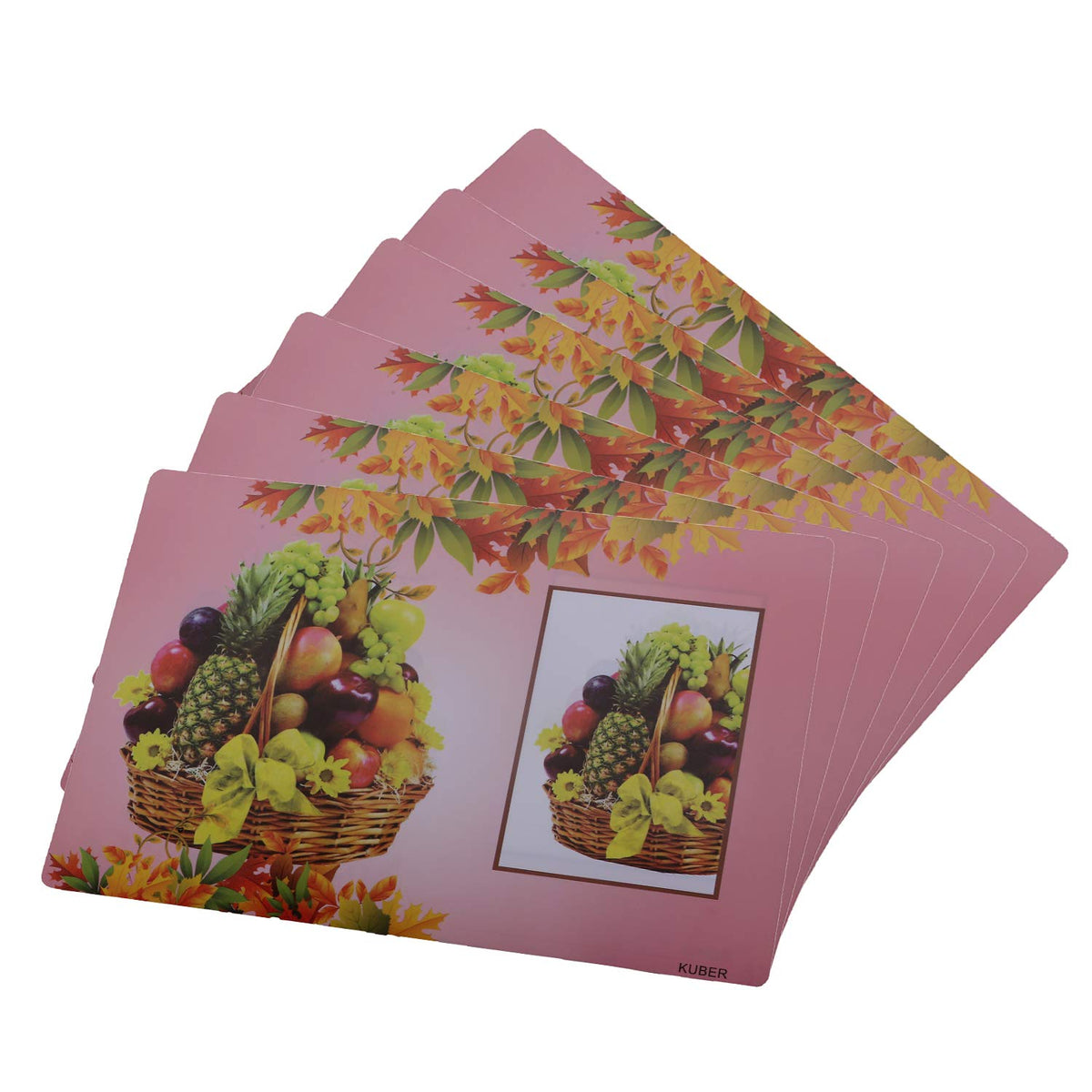 Heart Home PVC 6 Pieces Refrigerator Drawer Mats (Pink) - CTHH8645, Standard (CTHH08645)