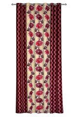 Kuber Industries Flower Printed 7 Feet Privacy Protection Door Curtain Patio Door Curtain with 8 Eyelet (Pink)