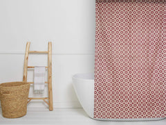 Kuber Industries Circle Design PVC Shower Curtain - 54"x84", Pink