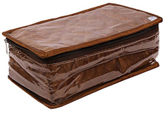 Heart Home Jewellery Box/Organizer with 6 Transparent Pouch & 1 Bangle/Watch Rod (Brown)