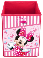 Kuber Industries Disney Minnie Print Non Woven Fabric Foldable Laundry Organiser with Handles (Pink)