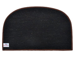 Heart Home D Shape Anti-Slip Durable Rubber Door Mat, Welcome Mat for Entryway,Patio,Garage, Outdoor, 21"x14"- Pack of 3 (Brown)-47HH01297