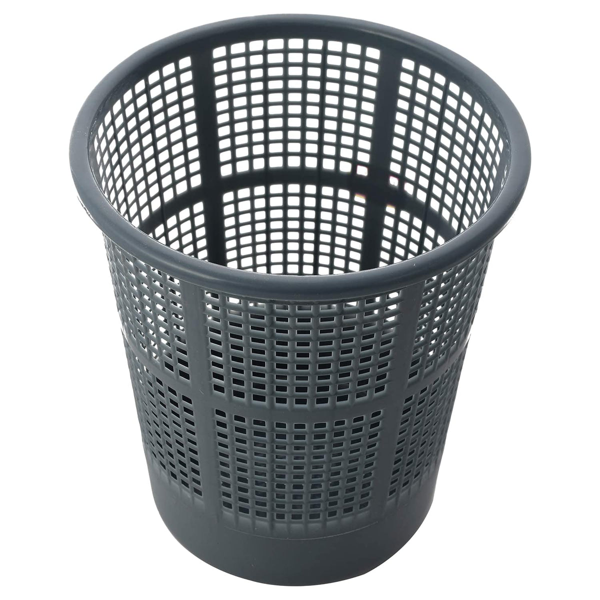 Kuber Industries Mesh Dustbin|Plastic Open Garbage Basket|Portable Round Trash Can for Kitchen|Office|College|5 Liter (Grey)