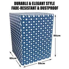 Heart Home Washing Machine Cover | Dot Print Washing Machine Cover | PVC | Top Load Fully-Automatic Washing Machine Cover | Blue