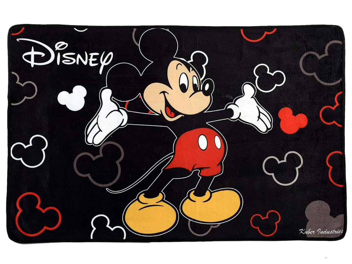Kuber Industries Disney Printed Anti-Slip Durable Rubber Door Mat, Welcome Mat for Entryway,Patio,Garage, Outdoor, 23"x15" (Black), Standard (HS39KUBMART022035)