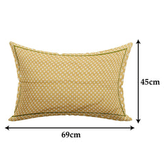Heart Home Bandhej Print Breathable & Soft Cotton Pillow Cover for Sofa, Couch, Bed, Set of 4 (Sand) 54HH4123.