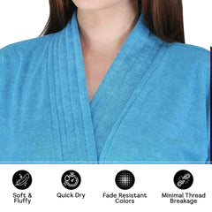 Kuber Industries Women Bathrobe,Micro Terry,Sky Blue,Free Size, Set of 1