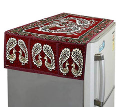 Kuber Industries Cloth 3 Pieces Fridge Mat, 1 Piece Handle Cover and 1 Pieces Fridge Top Cover (Multi)-CTKTC2811