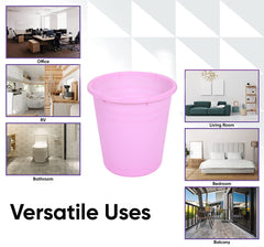 Heart Home Plastic Dustbin|Portable Garbage Basket & Round Trash Can for Home,Kitchen,Office,College,10 Ltr.(Pink)