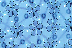 Kuber Industries Flower Design Bath Mat with Suction Cups (Blue, Polyvinyl Chloride, Standard)