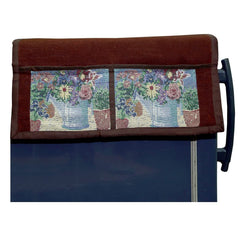 Kuber Industries Basket Design Velvet Fridge Top Cover, Protect for Scratches, Waterproof, Wear & Tear and Dust with 6 Utility Side Pockets (Brown)-HS_38_KUBMART21073, Standard (HS_38_KUBMART021073)