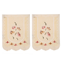 Kuber Industries Flower Design 6 Piece Cotton Sofa Cover Set, Cream