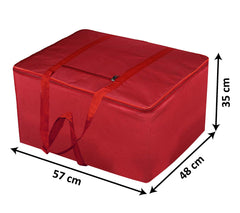 Kuber Industries Large Moisture Proof Wardrobe Organizer Storage Bag For Clothes With Zipper Closure and Handle (Red)-HS43KUBMART26677