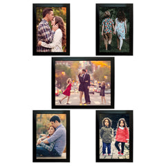Kuber Industries Collage Photo Frame For Living Room, Wall Set of 5 (Black) Size: 6x8-4 Pc., 8x10-1 Pc.