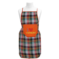 Kuber Industries Unisex Cotton Apron with Front Pocket|I Love Cooking Print & WaterProof Outer Layer|Size 75 x 50 x 1 CM|Pack of 4 (Multi) -CTKTC8867