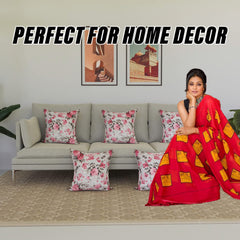 Kuber Industries Cushion Cover | Sofa Cushion Covers | Square Cushion Covers | Soft Silk Cushion Covers | Couch Cushion Covers | Set of 5 | 16 Inch | Multicolor