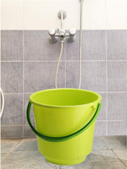 Kuber Industries Unbreakable Strong Plastic Bathroom Bucket 13 LTR (Green) - CTKTC037873