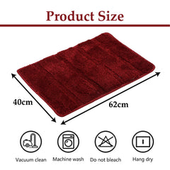 Kuber Industries Door Mat | Velvet Patta Pattern Door Mat | Super Absorbent Floor Mat | Bath Mat for Indoor & Outdoor | Door Mats for Entryway | Maroon