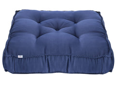 Heart Home Microfiber 18 * 36 Inch Back and Seat Chair Cushion with Ties & Square Cushion for Rocking Chair, Desk Chair, Dining Chairs, Lounge Chair- Set of 2 (Navy Blue)