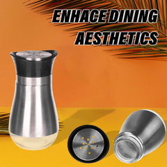Heart Home Salt Shaker Box | Stainless Steel Pepper Shaker Box | Chilli Flakes Seasoning Sprinkler Box | Namak Daani | Dining Table Masala Box Dabbi | Pack of 2 | Gray