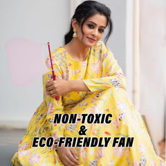 Heart Home Hand Fan | Plastic Hath Pankha | Hand Fan for Summer | Beejna for Natural Air | Caty Fan | Useful for Travel | Hand Fan for Cool Air | Pack of 2 | Multi
