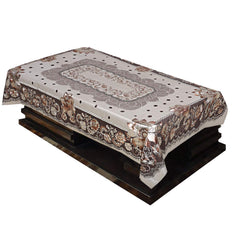 Kuber Industries 3D Design PVC 4 Seater Centre Table Cover - Gold (CLOUDBED156)