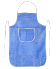 Kuber Industries Polka Dots Bib Apron,Water Oil Cotton Resistant Chef Cooking Kitchen Apron with Pockets for Men Women (Sky Blue)-KUBMART15551