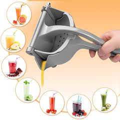 Heart Home Heavy Aluminum Hand Press Fruit Juicer Lemon Squeezer (Grey)