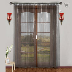 Kuber Industries Transparent PVC Shower Curtain - 9ft, White, Standard (Curtain34337)