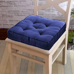 Kuber Industries Chair Pad|Chair Cushion Pad|Chair Cushion Square Chair Pad/Cushion|Soft & Comfortable Sitting|Pack of 2 (Navy Blue)