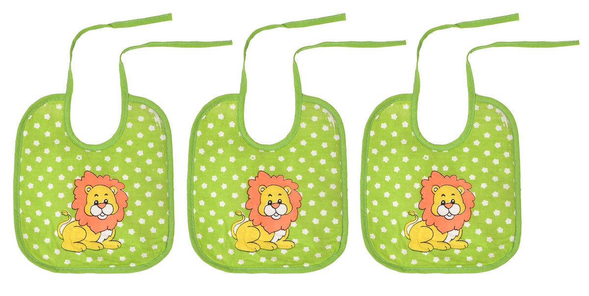 Heart Home Baby Cotton Apron Bibs-Pack of 3 (Green)-HS43HEARTH25515