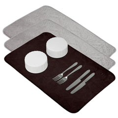 Kuber Industries Dish Dry Mat | Microfiber Self Drying Mat | Kitchen Drying Mat | Water Absorbent Kitchen Mat | Embossed Dish Dry Mat | 38x50 | Pack of 3 | Multicolor