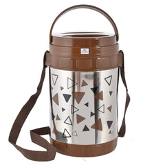 Heart Home Designer Food Grade, Leak Proof Insulated Stainless Steel Lunch Box with 4 Container (Brown)-HS42HEARTH25118