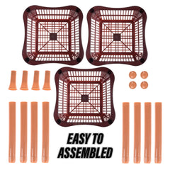 Heart Home Storage Basket | Plastic 3 Layer Square Storage Basket | Storage Rack for Kitchen | Multi-Layer Vegetable Rack | Fiesta Floor-Standing Rack | Brown