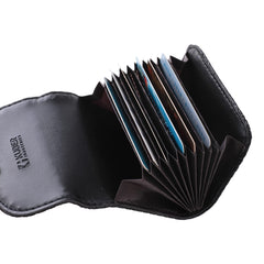 Homestic Card Holder Wallet for Men Women|Debit Credit Card Holder|Wallet for Id, Visiting Card, Buisness Card|Button Closure Wallet|Black