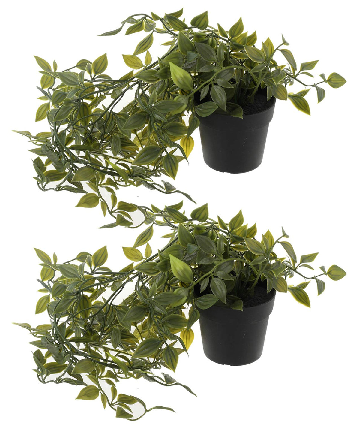 Kuber Industries Artificial Plant with Pot|Fake Plant Pots for Home Décor|Indoor Plant for Table, Balcony, Living Room|Pack of 2 (Green)