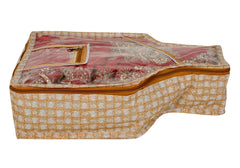 Kuber Industries Check Printed Transparent Blouse Cover With 1 Small Pocket (Set of 2,Gold)-HS_38_KUBMART21430