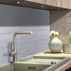 Kuber Industries Foam Brick Pattern 3D Wallpaper for Walls | Soft PE Foam | Easy to Peel, Stick & Remove DIY Wallpaper | Suitable on All Walls | Pack of 5 Sheets, 70 cm X 77 cm